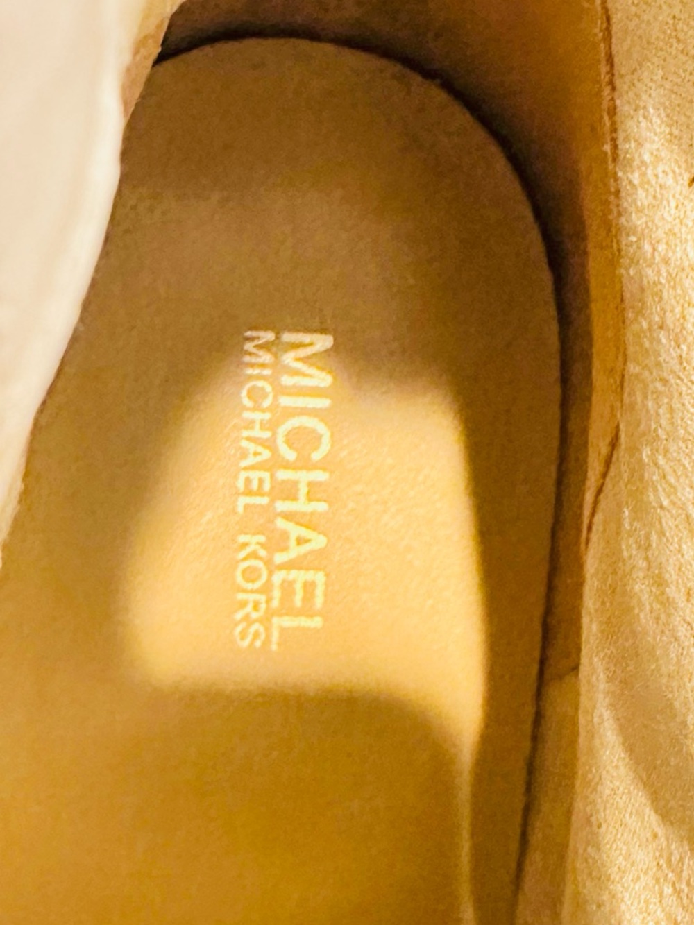 Michael Kors Padma Ankle Booties 9.5M Beige Logo-Trim Strap Women Leather Shoes - Picture 13 of 15